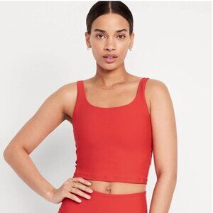 NWT Old Navy Active Red Light Support PowerSoft Longline Sports Bra Size Small